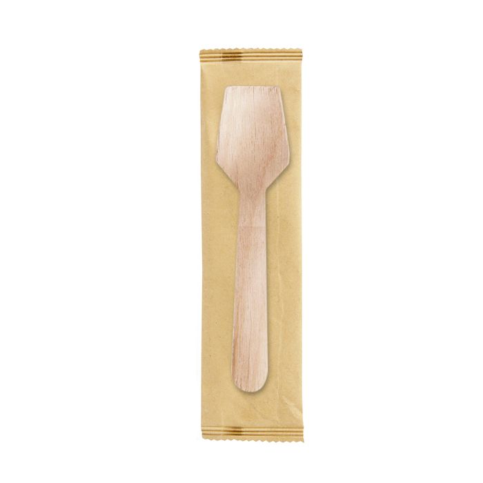 Palettina gelato monouso in legno - imbustata singolarmente - 9,6 cm - Signor Bio - conf. 2000 pezzi main product photo