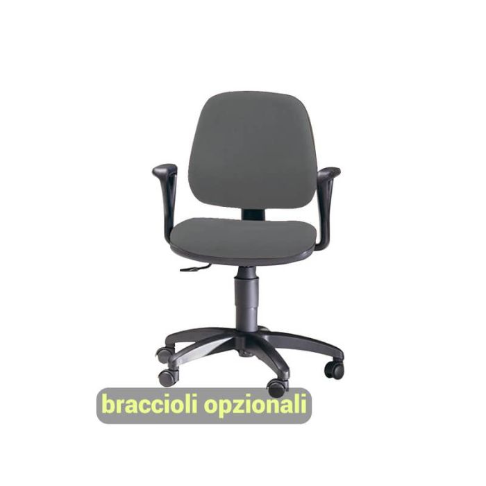 Sedia operativa girevole Unisit Leda LDB Eco smart - schienale basso - rivestimento Eco grigio - scuro LDB/ET main product photo