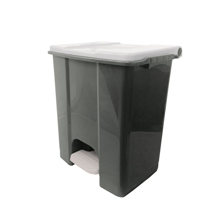Contenitore mobile Ecoconti - a pedale - 60 L - plastica riciclata - grigio/bianco - Medial International main product photo