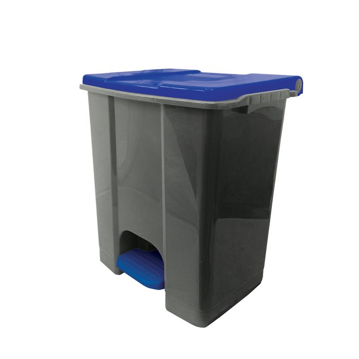 Contenitore mobile Ecoconti - a pedale - 60 L - plastica riciclata - grigio/blu - Medial International main product photo
