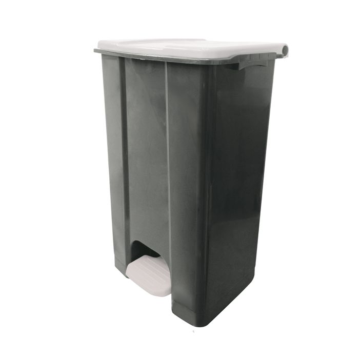 Contenitore mobile Ecoconti - a pedale - 80 L - plastica riciclata - grigio/bianco - Medial International main product photo