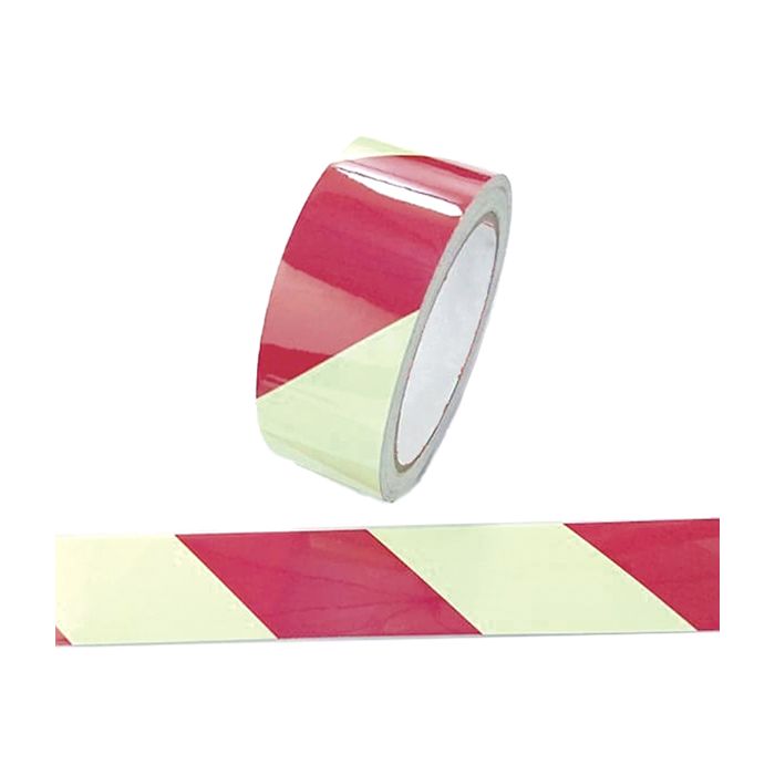Nastro fotoluminescente adesivo - 4 cm x 10 m - giallo/strisce rosse main product photo