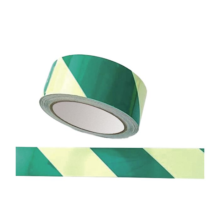 Nastro fotoluminescente adesivo - 4 cm x 10 m - giallo/strisce verdi main product photo