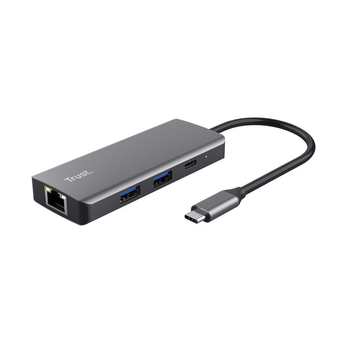 Adattatore multiporta Trust USB-C 6in1 in alluminio argento 24968 main product photo