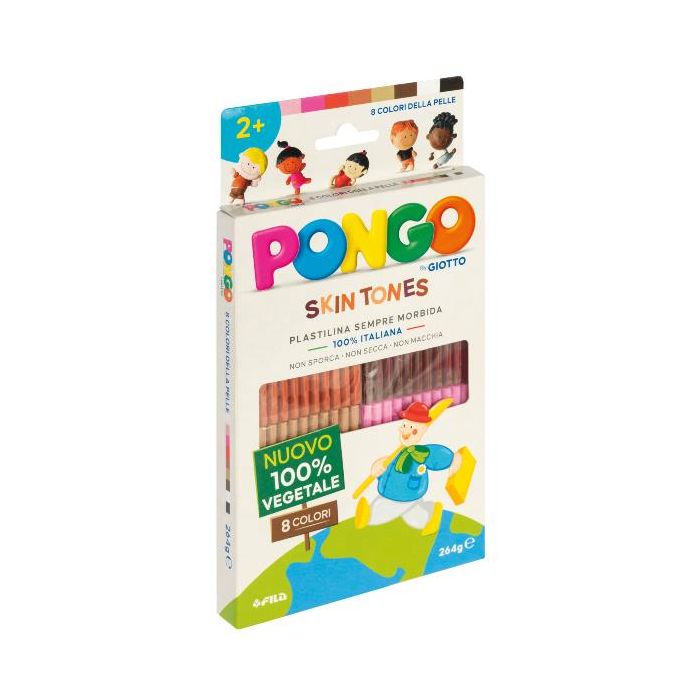 Astuccio da 8 panetti di plastilina vegetale 264 g Pongo colori assortiti pelle - F603100 main product photo