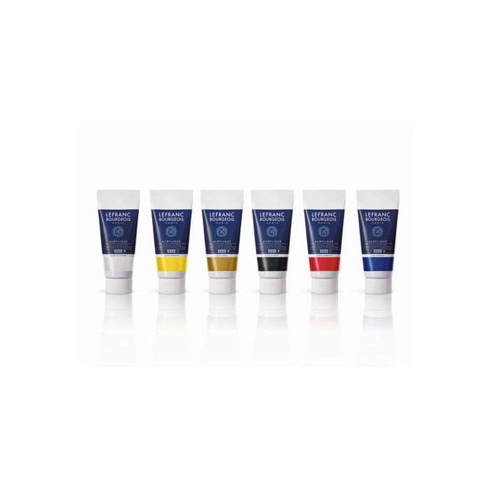 Vernice Acrilica fine in tubetto 20 ml - Lefranc Bourgeois - colori assortiti Conf. 6 pezzi - 300342 main product photo
