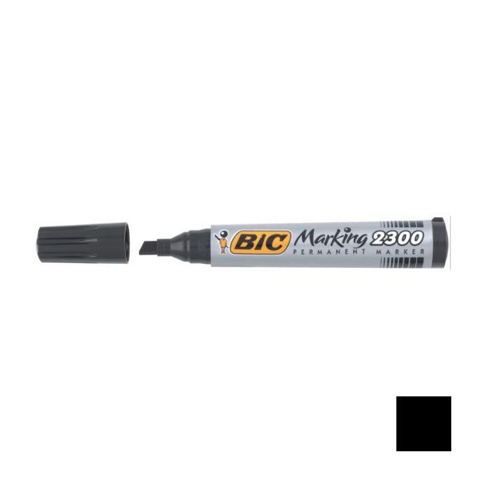 SCATOLA 12 MARCATORI 2300 NERO P.SCALPELLO PERMANENTE BIC main product photo
