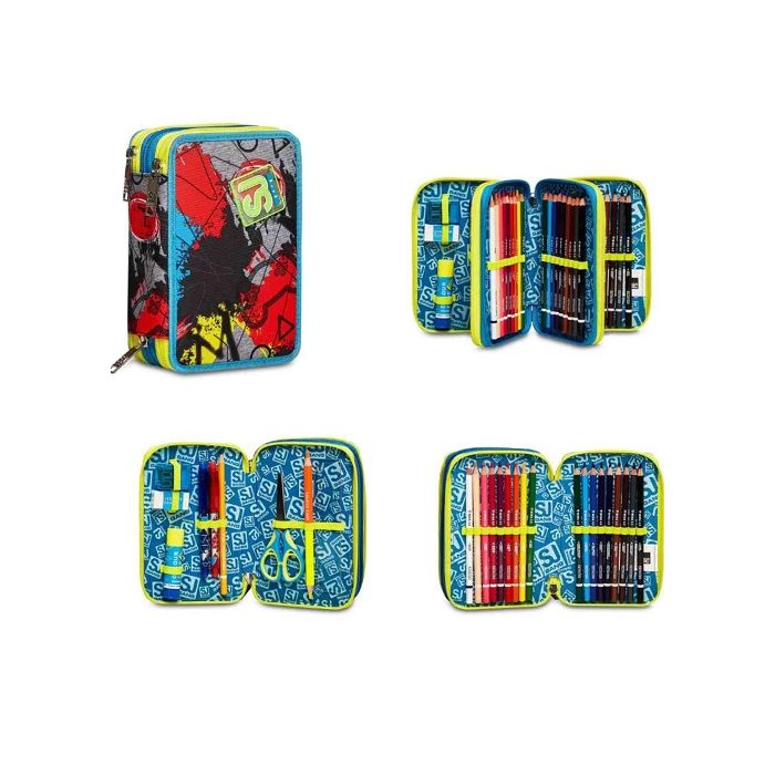 Astuccio scuola 3 zip SJ Glitzled Boy main product photo