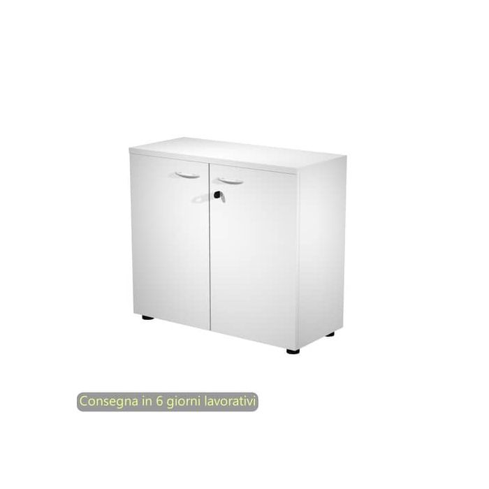 Armadio basso ante battenti con serratura 2898 90x46xH.85 cm Artexport bianco - AR/MB+AB-33 main product photo