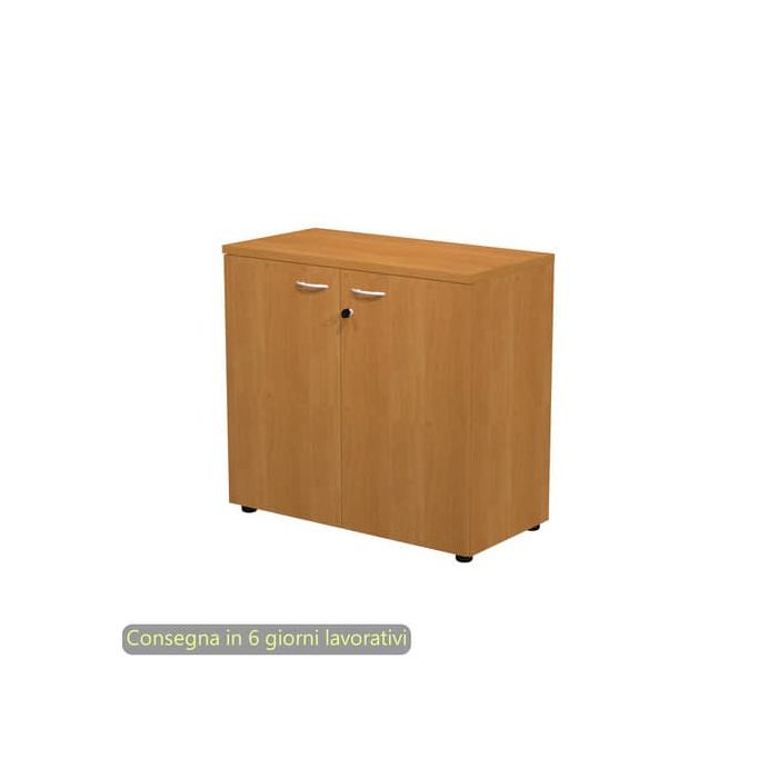 Armadio basso ante battenti con serratura 2898 90x46xH.85 cm Artexport noce chiaro - AR/MB+AB-4 main product photo