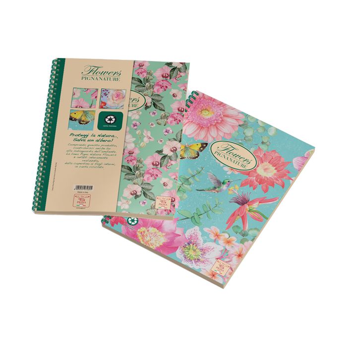 Maxi spiralato Pigna Nature Flowers A4 - 120 ff - 4 fori - 5 mm 0215124T5 main product photo