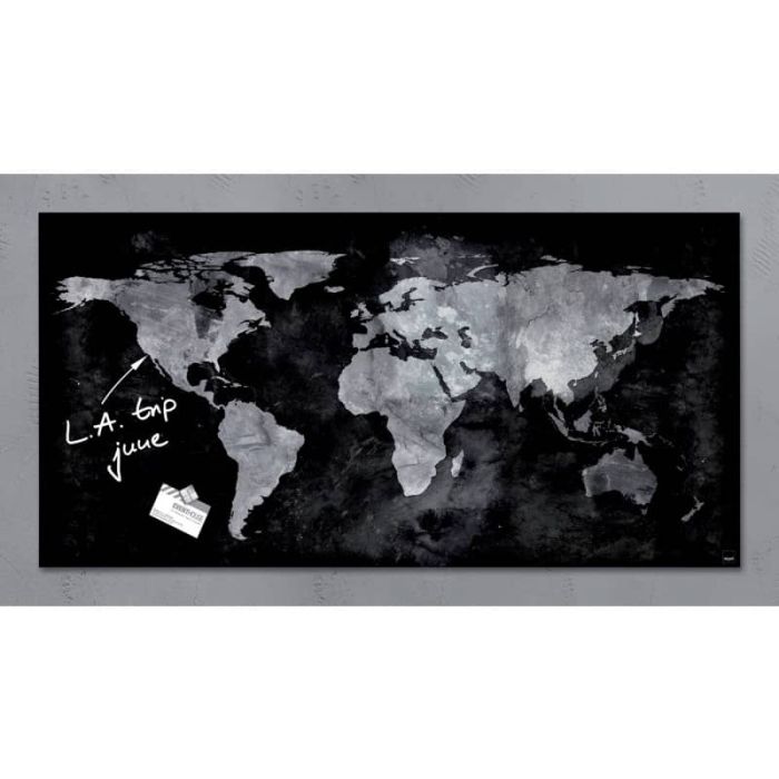 Lavagna magnetica in vetro Artverum SIGEL 91x46x1,5 cm Worldmap RGL270 main product photo
