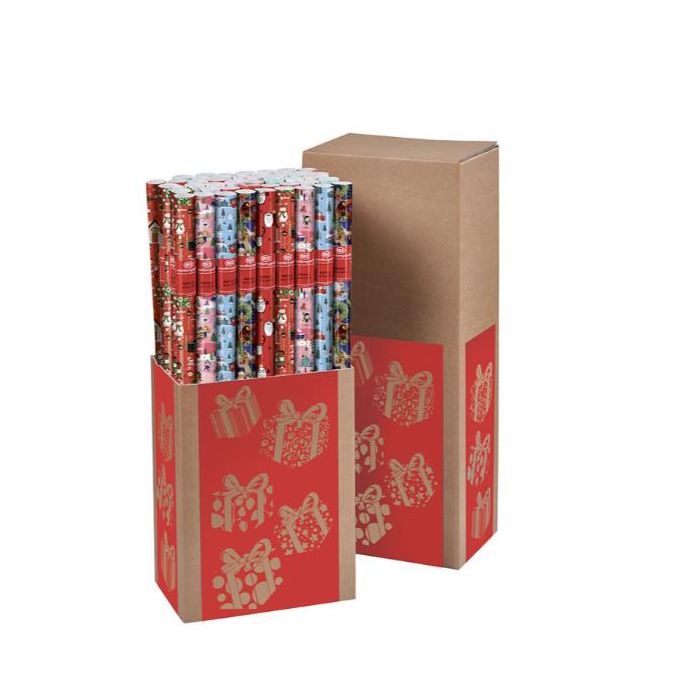 Rotolo carta regalo natale - 2 x 0,70 m - fantasie assortite - Sadoch main product photo