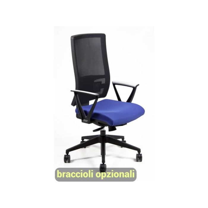 Sedia operativa girevole Unisit Nereide NDAE schienale in rete - rivestimento ignifugo blu - NDAE/IB main product photo