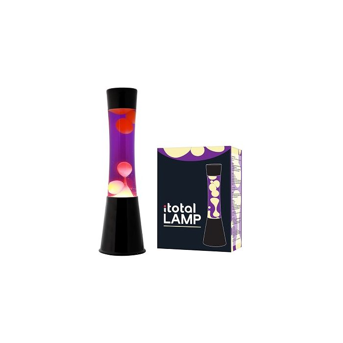 Lampada Lava 40cm base nera, liquido viola/cera gialla I-TOTAL main product photo