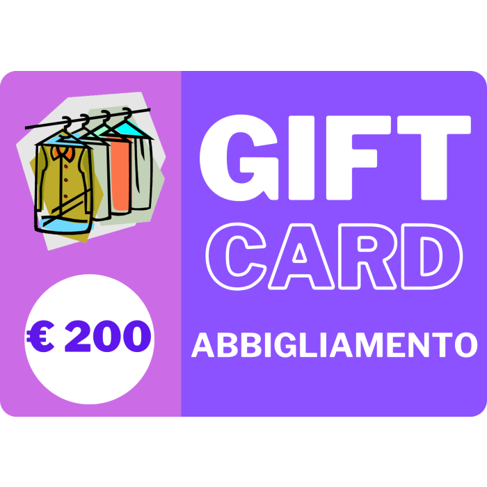 Gift Card buono spesa di € 200,00 per acquisti in negozi di