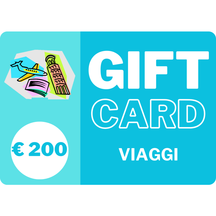Gift Card buono spesa di € 200,00 valido sui siti di Biglietteria, Viaggi, Soggiorni e Trasporti main product photo