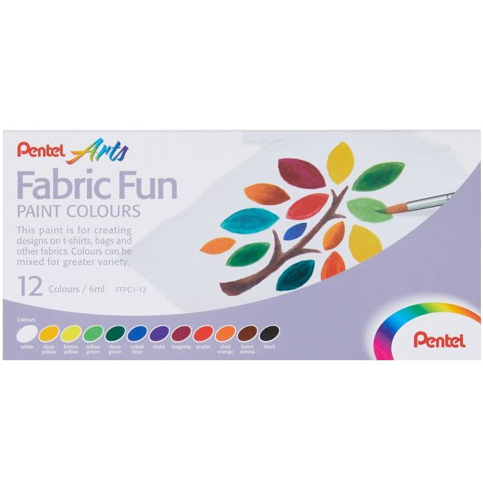 Colori per stoffa. 12 colori . Fabric fun. Pentel main product photo