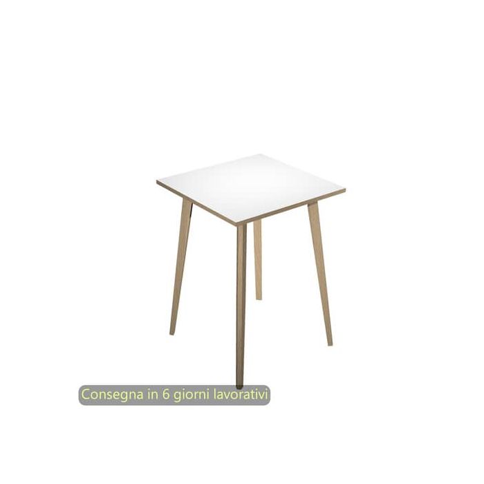 Tavolo alto Woody 80x80xH.105 cm con gambe rovere Artexport piano bianco 6401-DKC-3C-AQ main product photo