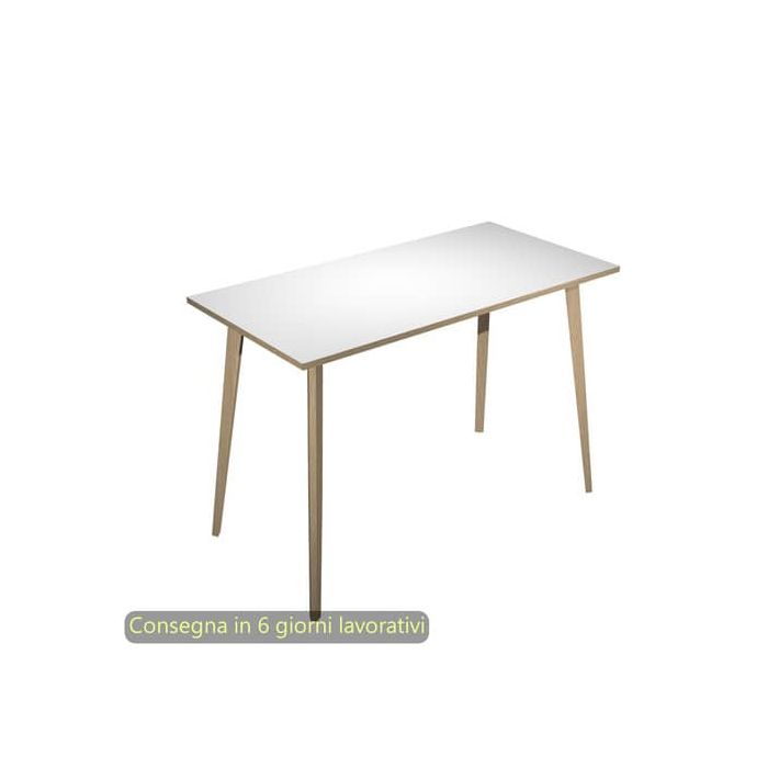 Tavolo alto Woody 160x80xH.105 cm con gambe rovere Artexport piano bianco 6403-DKC-3C-AQ main product photo