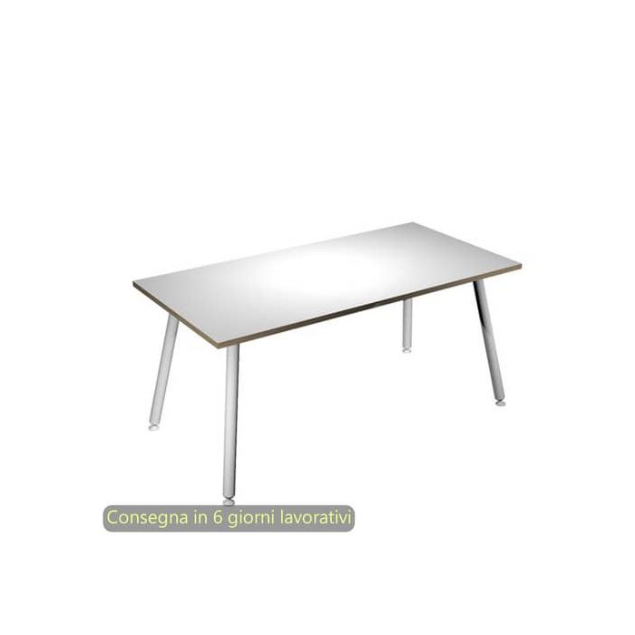 Scrivania piano bianco180x80xH.74,4 cm gamba metallo tubolare bianca linea Skinny Metal Artexport - 6405-DJA-3C-AN main product photo