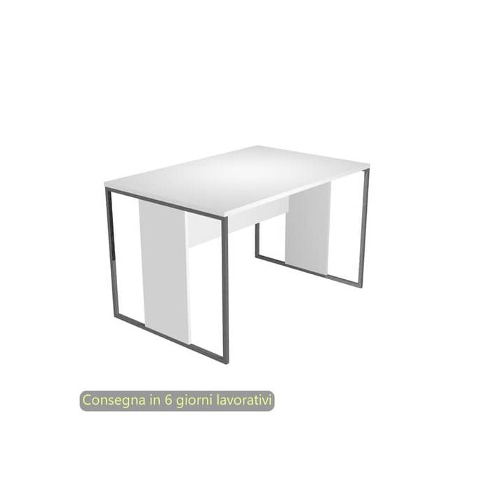 Scrivania piano bianco 120x80xH.74,4 cm gamba a pannello con anello in metallo antracite Blade Artexport - 414-3-AF main product photo
