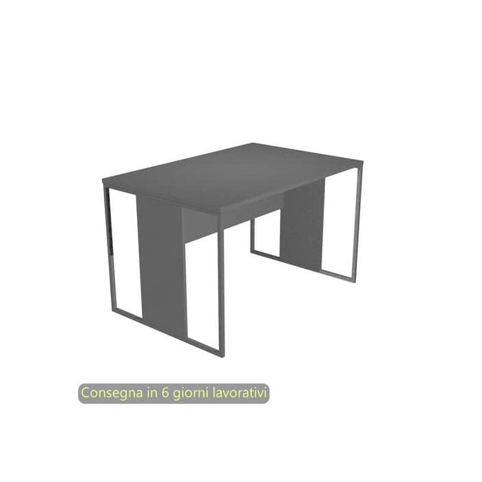 Scrivania piano antracite 120x80x74,4 cm gamba a pannello con anello in metallo antracite Blade Artexport - 414-T-AF main product photo