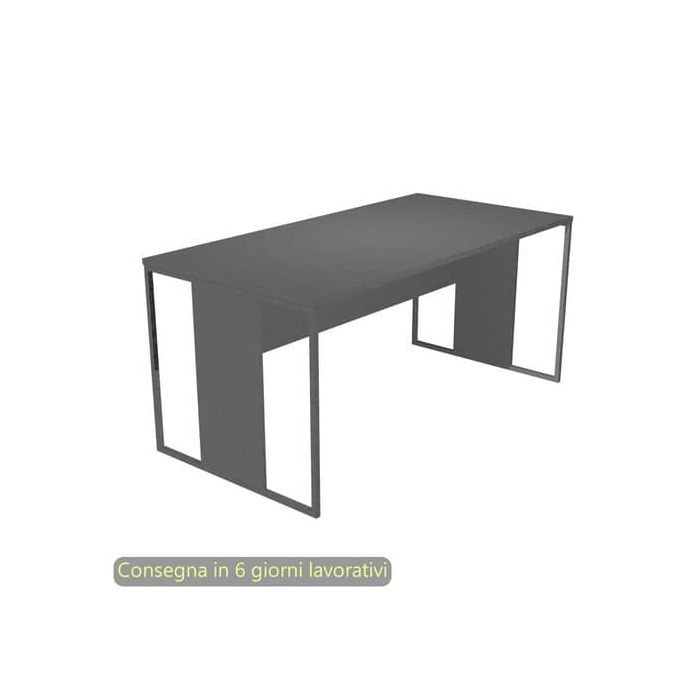 Scrivania piano antracite 160x80x74,4 cm gamba a pannello con anello in metallo antracite Blade Artexport - 413-T-AF main product photo