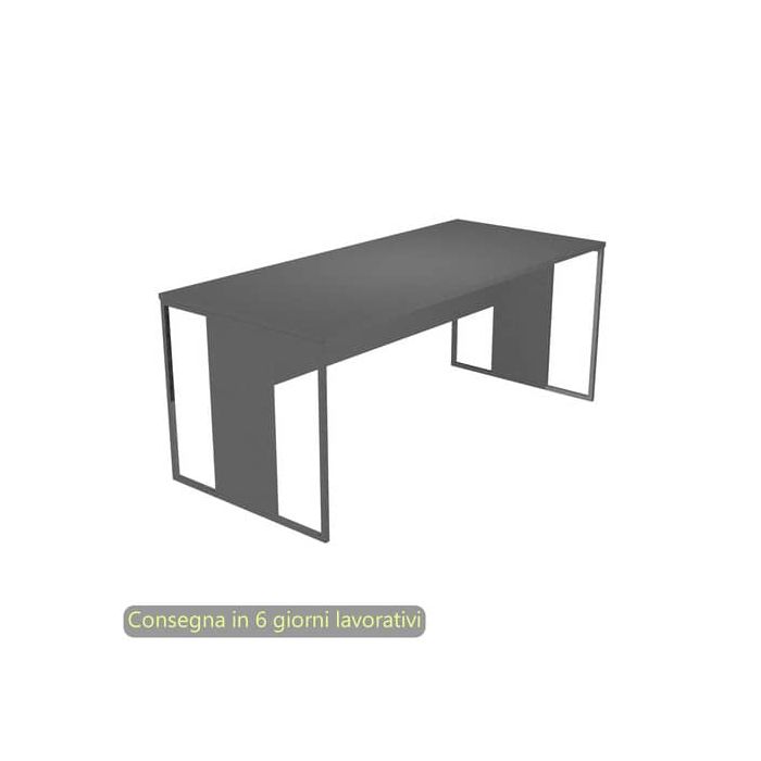 Scrivania piano antracite 180x80x74,4 cm gamba a pannello con anello in metallo antracite Blade Artexport - 415-T-AF main product photo