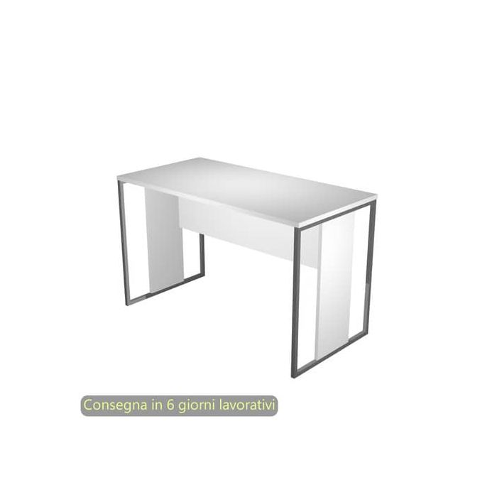 Scrivania piano bianco 120x60xH.74,4 cm gamba a pannello con anello in metallo antracite Blade Artexport - 484-3-AF main product photo