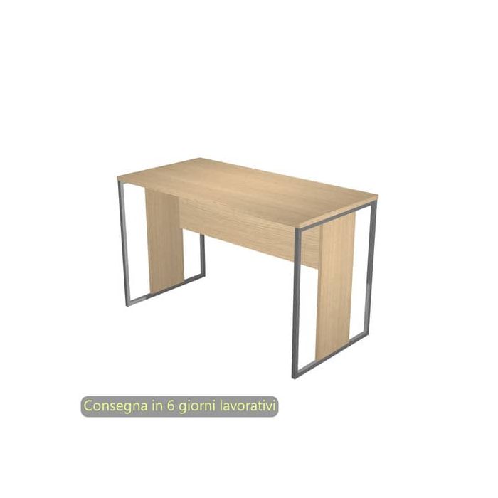 Scrivania piano rovere 120x60xH.74,4 cm gamba a pannello con anello in metallo antracite Blade Artexport - 484-C-AF main product photo