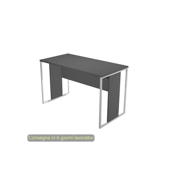 Scrivania piano antracite 120x60x74,4 cm gamba a pannello con anello in metallo bianco linea Blade Artexport - 484-T-AN main product photo