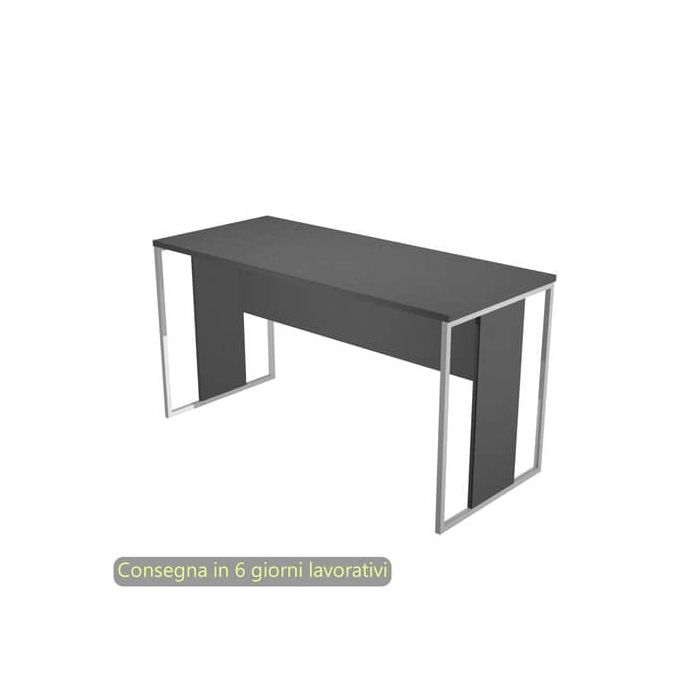Scrivania piano antracite 140x60x74,4 cm gamba a pannello con anello in metallo bianco linea Blade Artexport - 482-T-AN main product photo