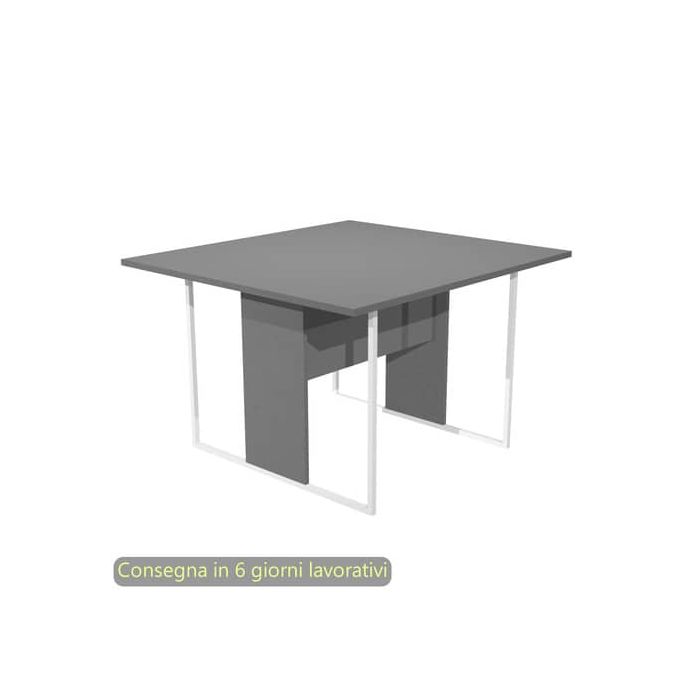 Tavolo riunioni 120x110xH.74,4 cm struttura metallo bianca Blade Artexport piano antracite - 424-T-AN main product photo