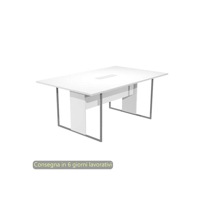 Tavolo riunioni con top access bianco 180x110xH.74,4 cm strut. met. antracite Blade Artexport piano bianco - 425-TOP-3-AF-EA main product photo