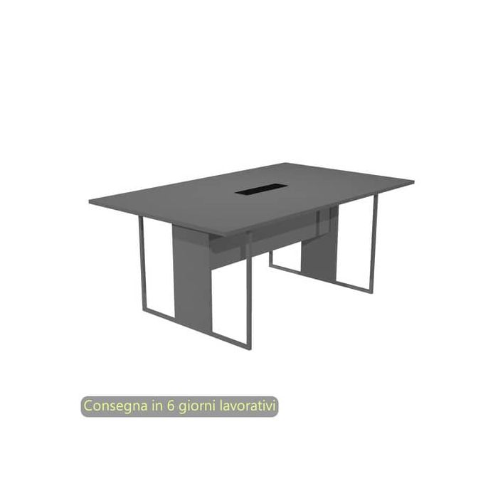 Tavolo riunioni con top access nero 180x110xH.74,4 cm strut. met. antracite Blade Artexport piano antracite - 425-TOP-T-AF-FC main product photo