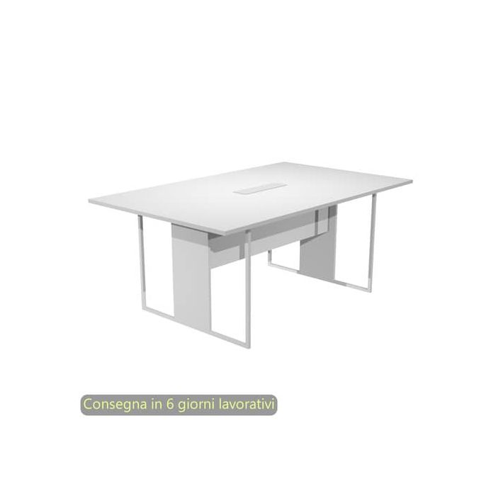 Tavolo riunioni con top access bianco 180x110xH.74,4 cm strut. metallo bianco Blade Artexport piano bianco - 425-TOP-3-AN-EA main product photo