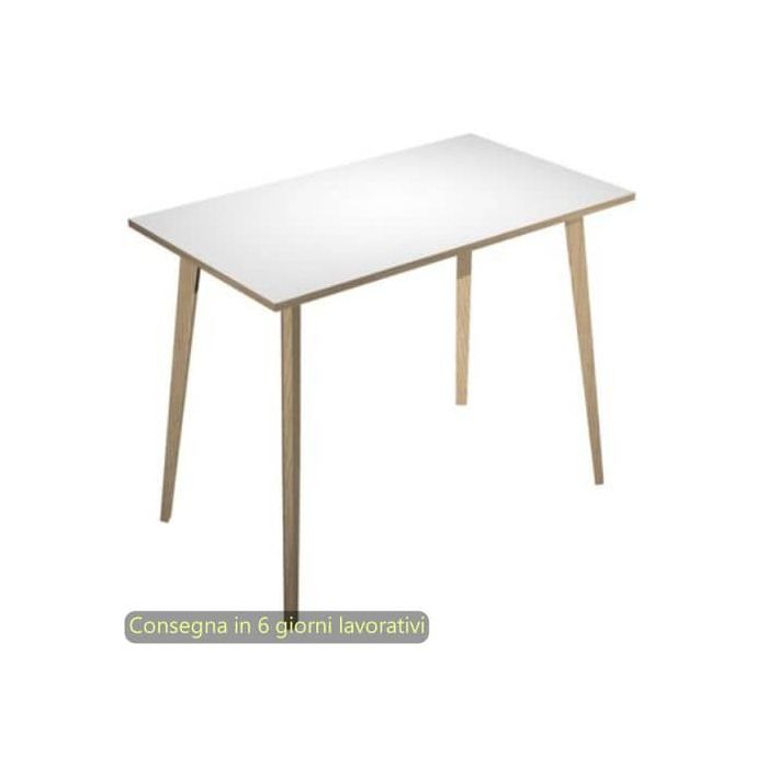 Tavolo alto Woody 140x80xH.105 cm con gambe rovere Artexport piano bianco 6402-DKC-3C-AQ main product photo
