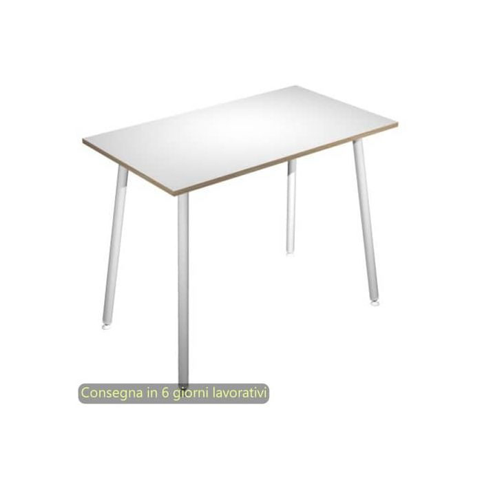 Tavolo alto Skinny Metal 140x80xH.105 cm con gambe met. bianche Artexport piano bianco - 6402-DJC-3C-AN main product photo