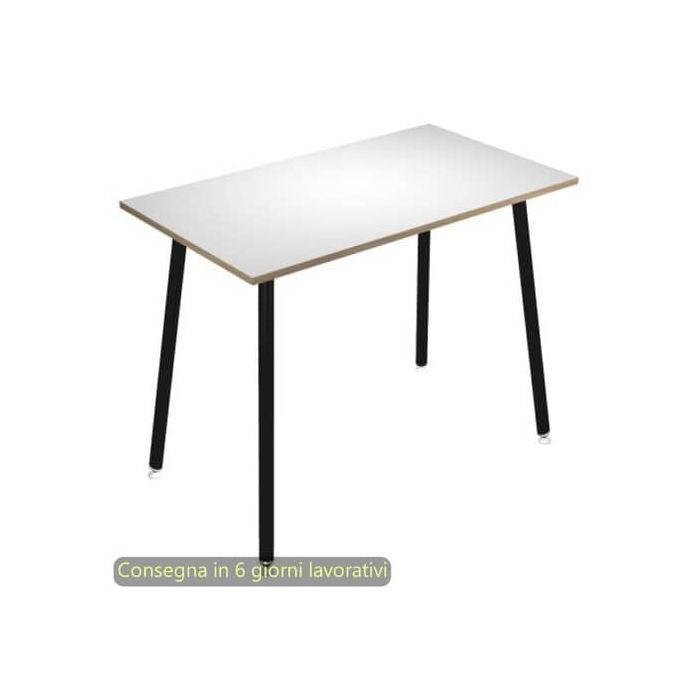 Tavolo alto Skinny Metal 120x80xH.105 cm con gambe met. nere Artexport piano bianco - 6404-DJC-3C-AQ main product photo
