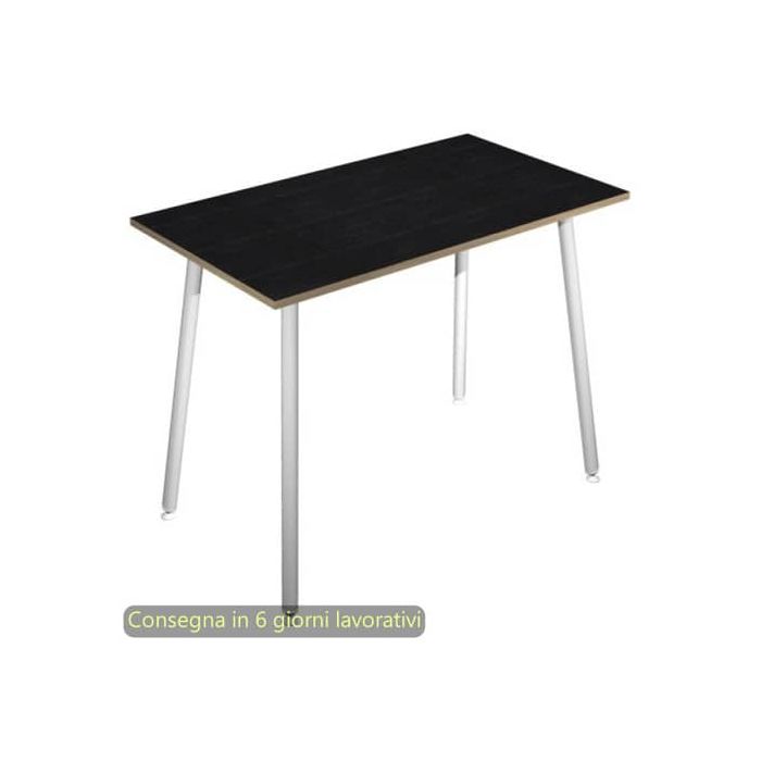 Tavolo alto Skinny Metal 120x80xH.105 cm con gambe met. bianche Artexport piano nero - 6404-DJC-8C-AN main product photo