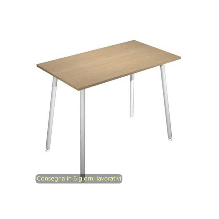 Tavolo alto Skinny Metal 120x80xH.105 cm con gambe met. bianche Artexport piano rovere - 6404-DJC-C-AN main product photo