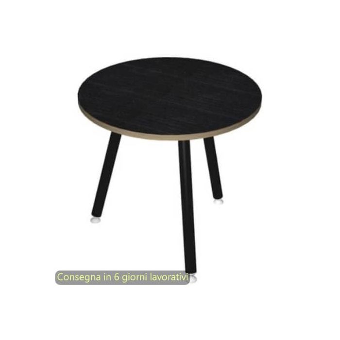 Tavolo rotondo Skinny Metal ø80xH.74,4 cm con gambe met. nere Artexport piano nero - 6408-DJA-8C-AQ main product photo