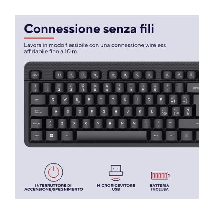Tastiera wireless silenziosa Ody II nero 25012 main product photo