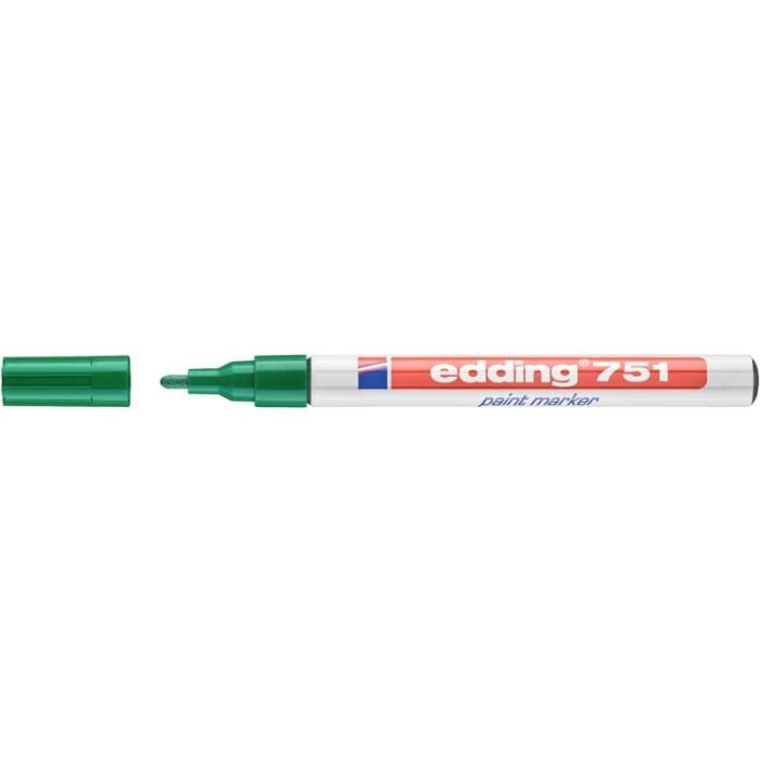 Marcatore a vernice edding 751 punta conica 1-2 mm verde 4-751004 main product photo