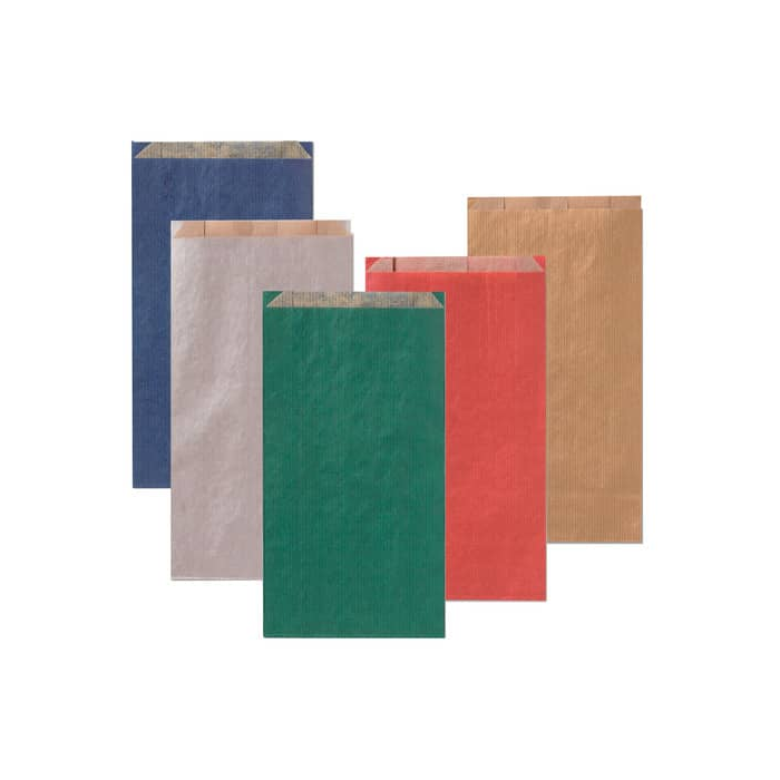 Sacchetti in carta Multicolor 12x22 + 4 cm conf. 100 pz Rex-Sadoch tinte unite scure assortite - MLC04DAR main product photo