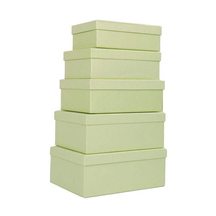 Set scatole regalo - dimensioni assortite - fantasia Green - conf. 5 pezzi main product photo