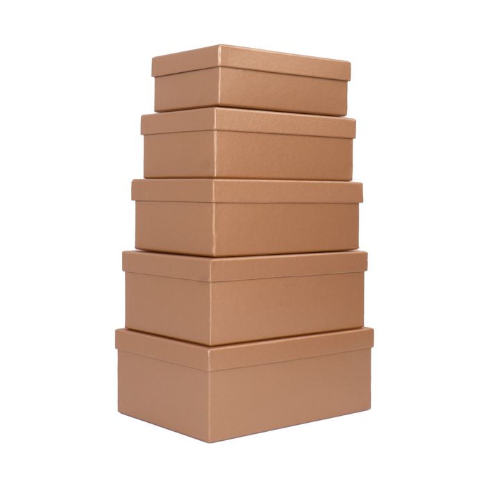 Set scatole regalo - dimensioni assortite - fantasia Caramel - conf. 5 pezzi main product photo