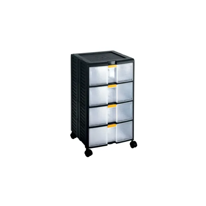 TERRY Cassettiera modulare con maniglia 4 cassetti nero trasparente Store-Age main product photo