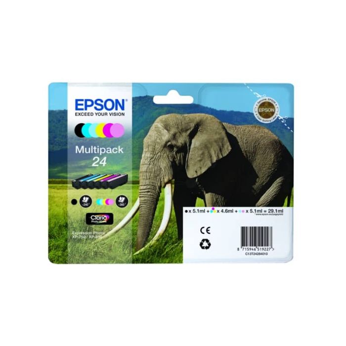 Cartuccia inkjet Elefante 24 Epson 6 colori C13T24284011 main product photo